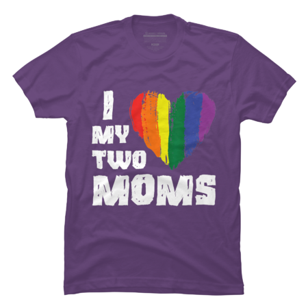 I Love My Two Moms LGBT Rainbow heart Gay lesbian by SOPIZiLA