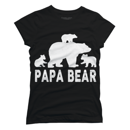 Papa Bear Fathers Day Gift 3 Cubs Kids T-Shirt by Nihiruart