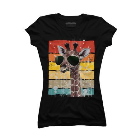 Retro Vintage Giraffe  T-Shirt by FunArtDesigns00