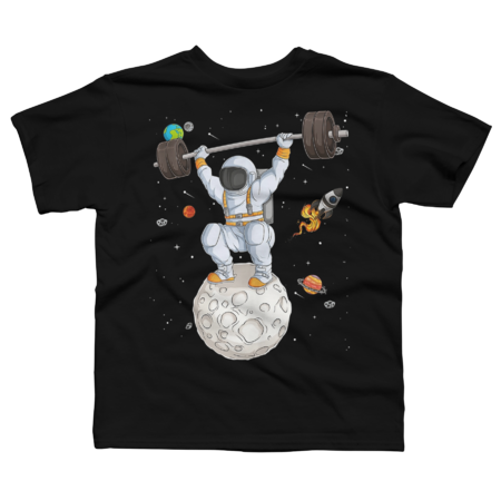 Funny Astronaut Space Weightlifting Fitness Gym Workout by Anabrik