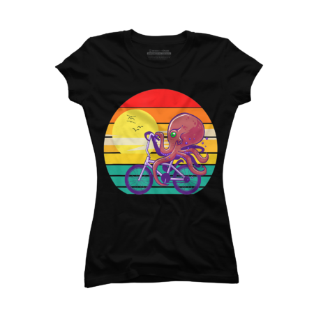 Octopus Bicycle Retro Kraken T-Shirt by RattSi