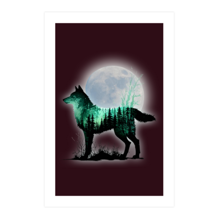 Wolf under the moonlight by artwacky