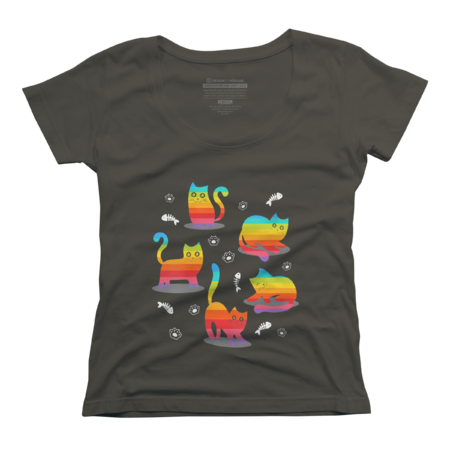 Pride Month LGBT Rainbow Flag Proud Cats T-Shirt by alexandratret