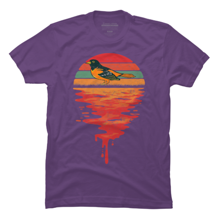 Baltimore Oriole Retro Vintage Sunset T-Shirt by Phsycartwork