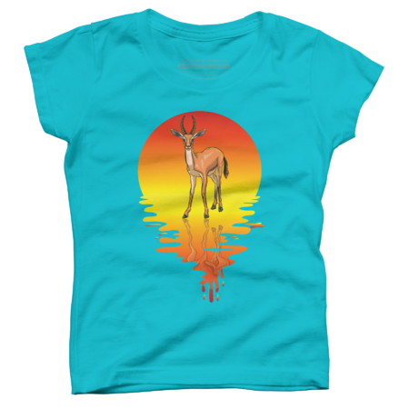 Gazelle Vaporwave Sunset Zoo T-Shirt by SOPIZiLA