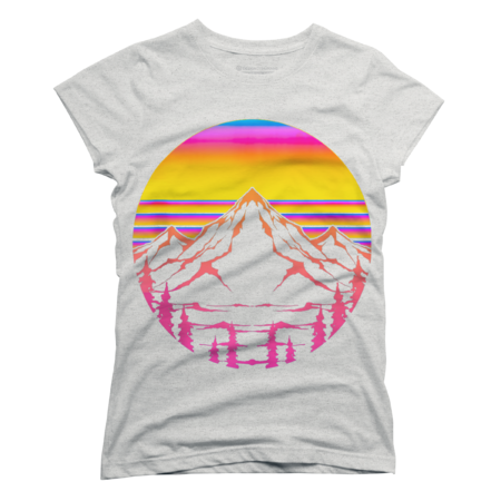 Outdoors Mountains Retro Aesthetic Vaporwave T-Shirt by Momando