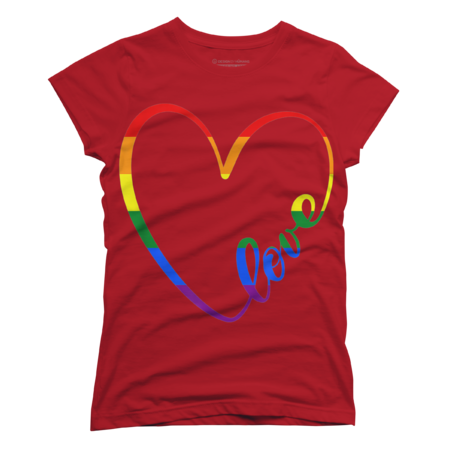 Heart Love Rainbow Lesbian Gay Pride Month LGBT T-Shirt by GrafiteGauntlet