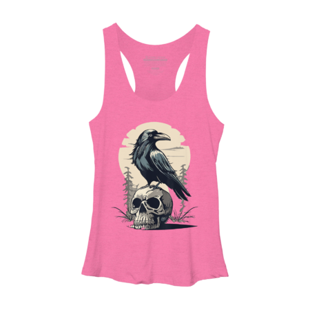 Raven's Realm Mystic Crow Skull Halloween T-Shirt by Storefoxmix