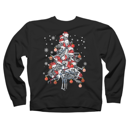 Skull Santa Hat Christmas tree T-Shirt by ToxicFaith