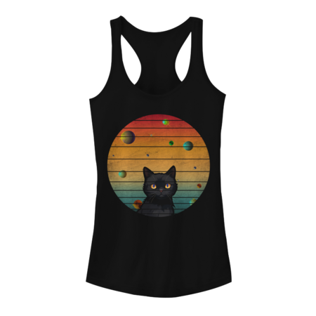 Funny Cat In Vintage Galaxy Planet by punsalan