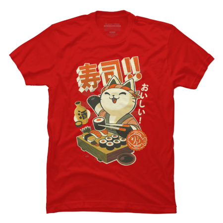 Funny Sushi Cat Chef T-Shirt by symbolsatire