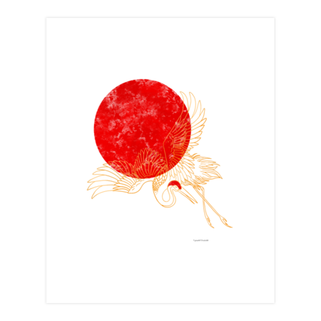 Japanese Red-Crowned Crane by TijanaARTStudio88