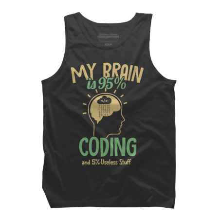My Brain is 95% Coding Full Stack Coder T-Shirt by SOPIZiLA