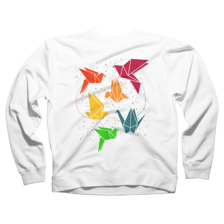 Origami Paper Cranes Japanese Art  T-Shirt by Claustronautas