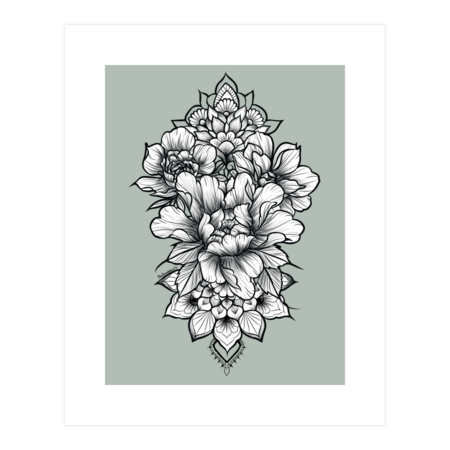 Floral mandala tattoo design by Mentiradeloro