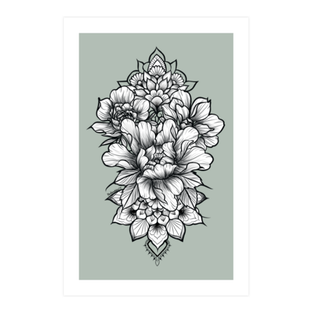 Floral mandala tattoo design by Mentiradeloro