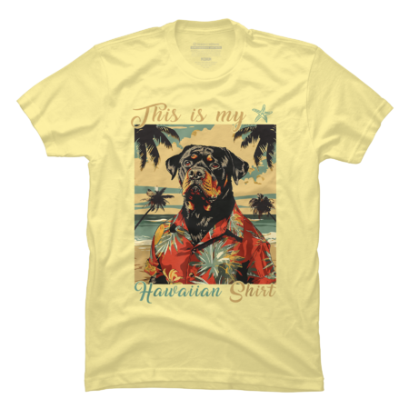 Rottweiler Dog Beach Summer T-Shirt by Rainstar