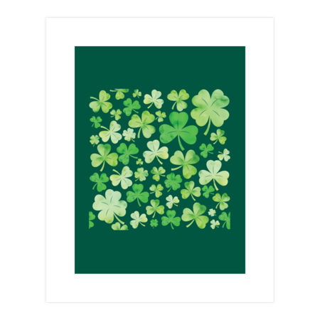 St. Patricks Day Green Watercolour Shamrock Pattern
