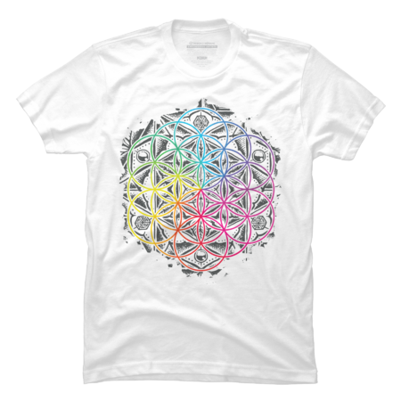 Sacred Geometry Flower of Life Mandala Color 2 by RobertoJL