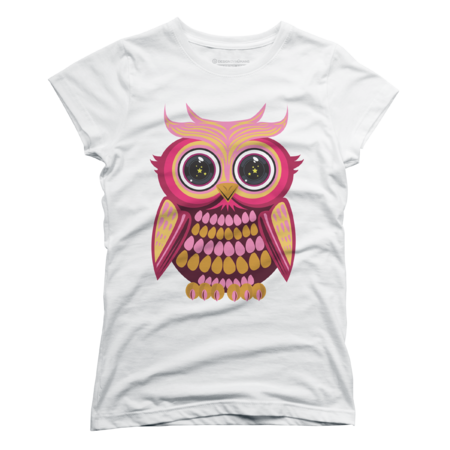 Star Eye Owl - Pink Orange by Adamzworld