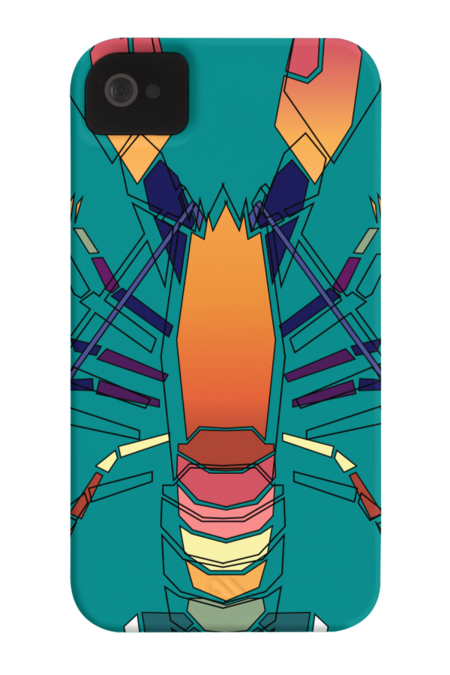 Geometric colored lobster ocean art by happycolours