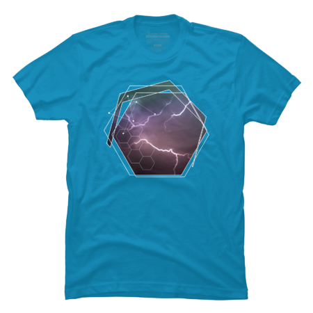 Abstract geometric storm night sky polygon lightning thunderbolt by happycolours