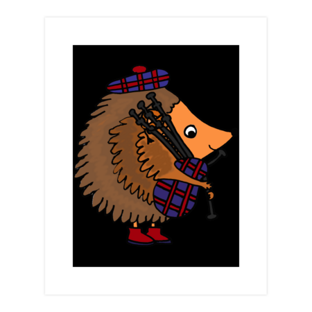 Cool Funny Hedgehog Playing the Bagpipes by SmileToday
