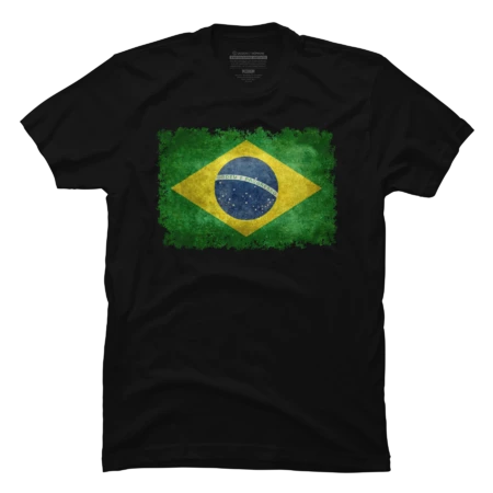 Flag of Brazil in vintage retro style by Bruzer