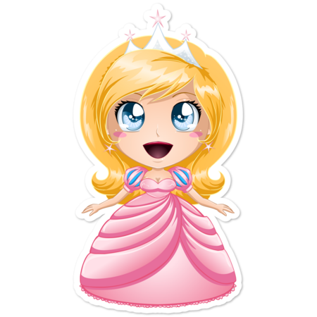 Blond Princess In Pink Dress by LironPeer