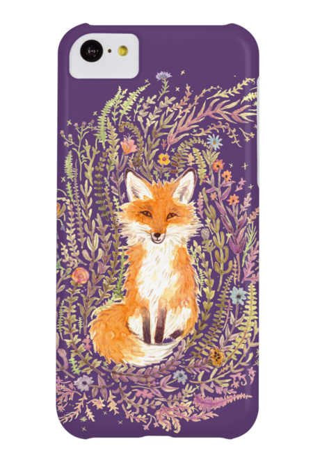 Fox and Flowers II by LeslieEvans