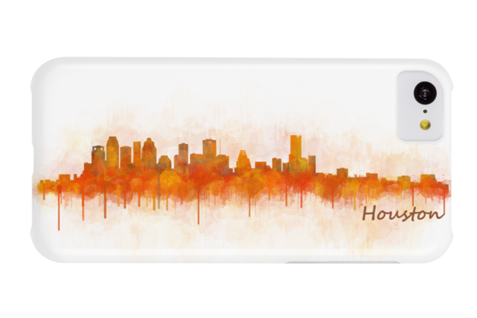 Houston Texas Skyline in watercolor digital art. V3 by HQPhoto