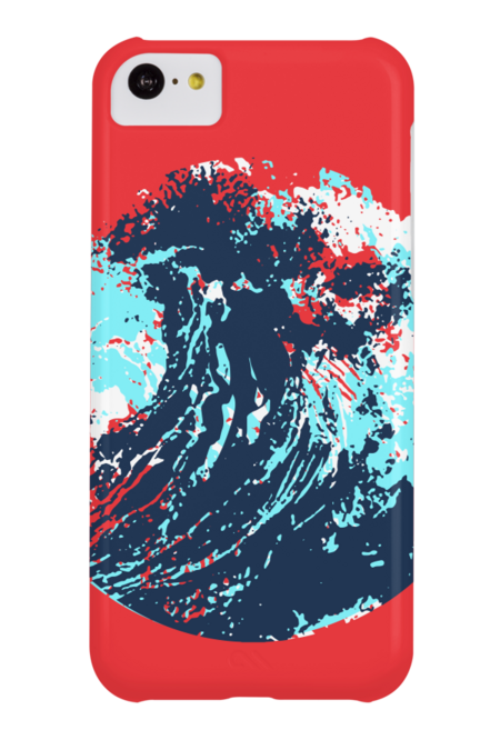 Painted abstract artistic maverick wave ocean art by happycolours