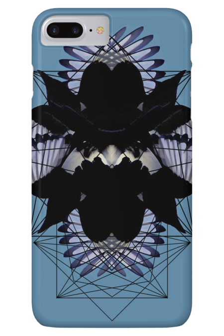 Mystic dark gothic geometric magpie bird art by happycolours
