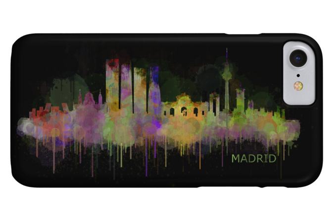 Madrid spain cityscape, Skyline in watercolor art v5 by HQPhoto