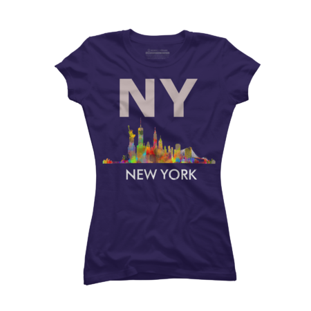 New York City Skyline v05 Cityscape Watercolor