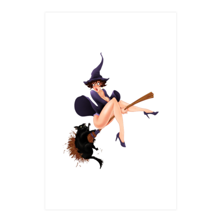Retro Pinup Witch Girl by MILKSHAKEnFries