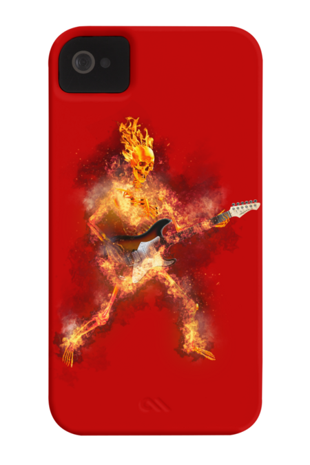 Fire Skeleton Guitarist by comdo99