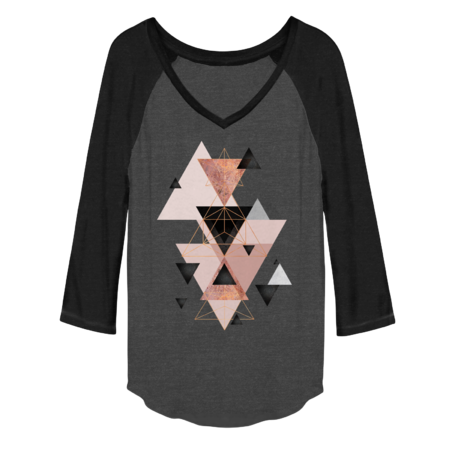 Geometric Triangles in Blush and Rose Gold by jaggedhues