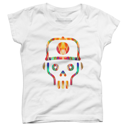 Eye Candy Skull In Hat Colourful by Glennjonez