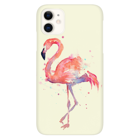 Pink Flamingo Watercolor by OlechkaDesign