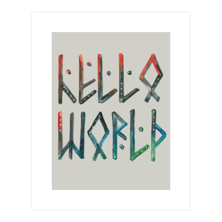 Hello world! (Runic Scandinavian script) by middayart