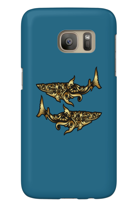 Golden Sharks Ornament by Cundrawan