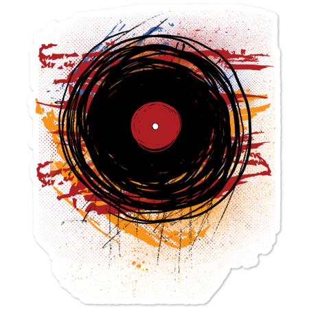 Vinyl Record Grunge Paint and Scratches - Music DJ Art