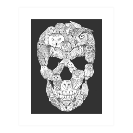 Sketchy Owl Skull by Dinny