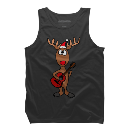 Funny Cool Christmas Reindeer Playing the Guitar by SmileToday