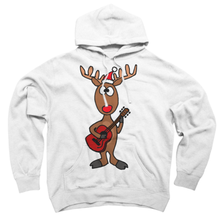 Funny Cool Christmas Reindeer Playing the Guitar by SmileToday
