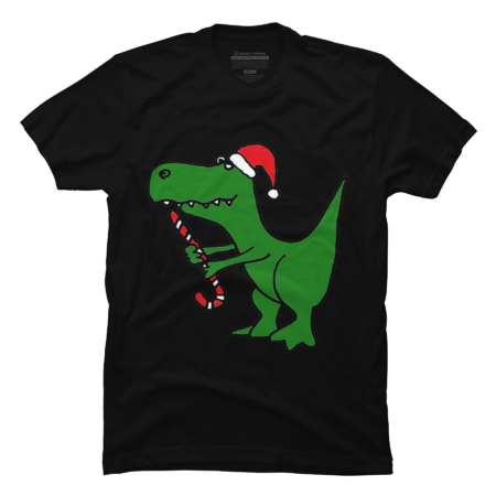 Funny Christmas Green T-rex Dinosaur by SmileToday