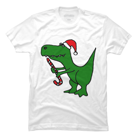 Funny Christmas Green T-rex Dinosaur by SmileToday