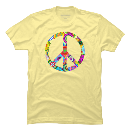 Cool Retro Flowers Peace Sign by ddtk