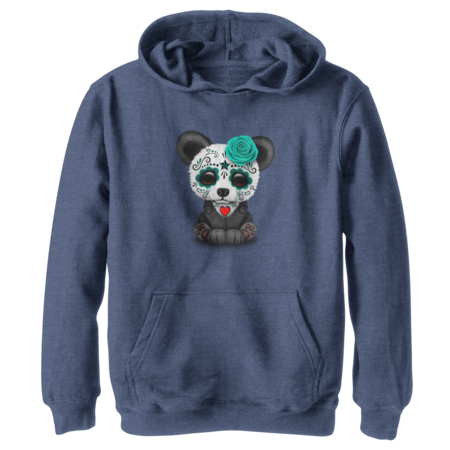 Teal Blue Day of the Dead Sugar Skull Panda by jeffbartels